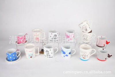 現貨供應！時尚有趣卡通圖案系列PL-517直身對杯，創意禮品優選